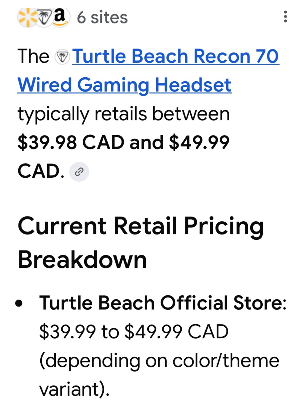 Turtle Beach Recon 70 Wired Gaming Headset — Black - Picture 6 of 7
